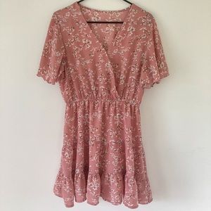 SHEIN Pink Floral Dress Large